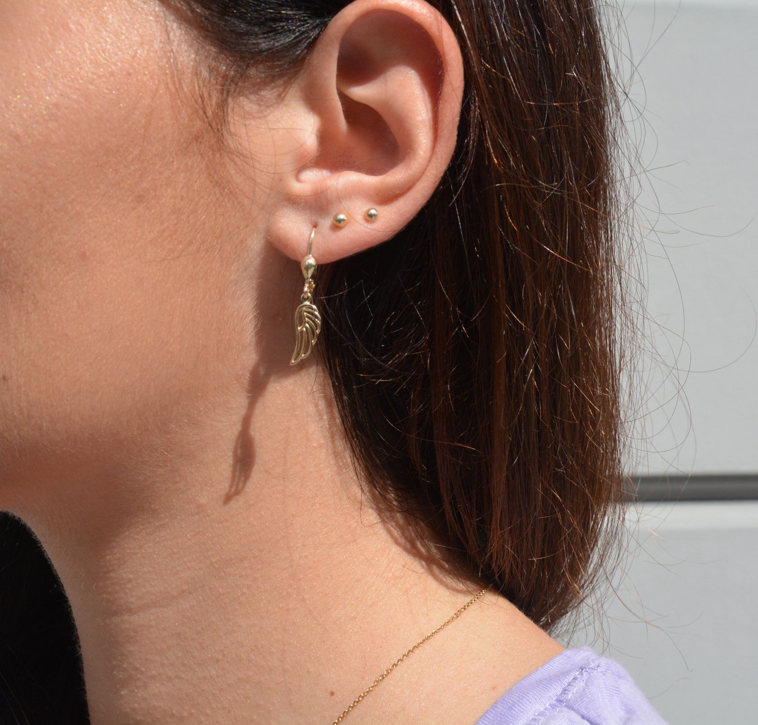 Kolczyki złote wiszące skrzydła na angielskie zapięcia KL 9466.jpg